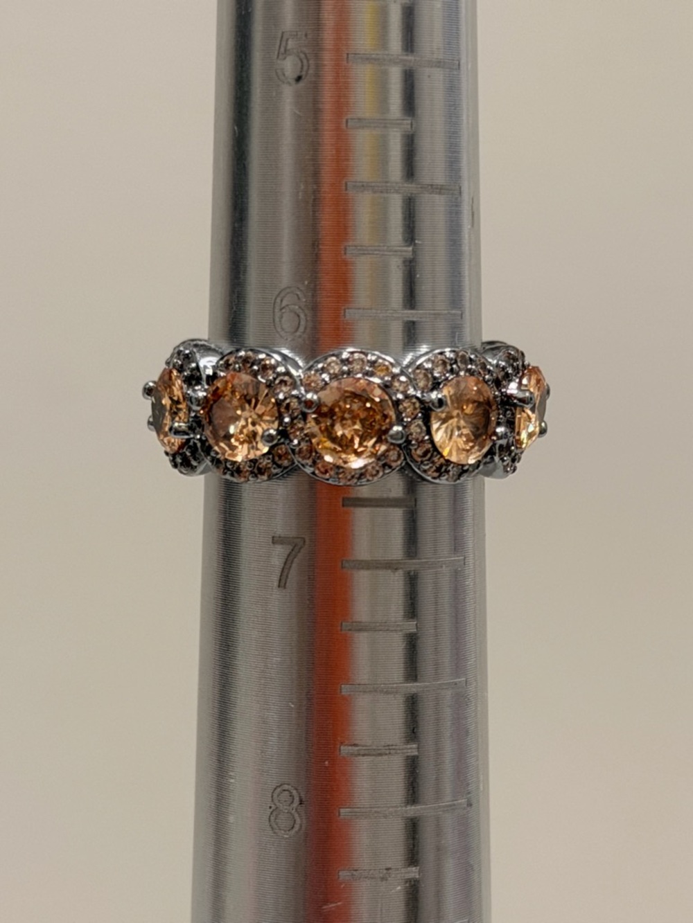 Bomb Party NWOT! Champagne Crystal Halo Band Ring  Size 6.5